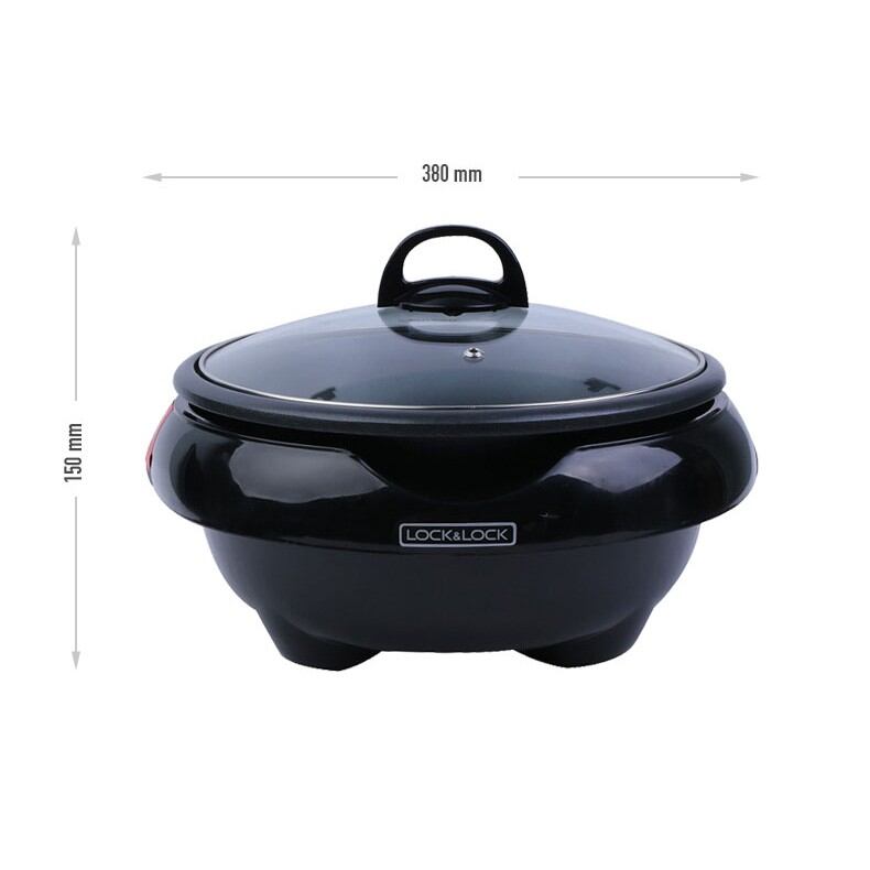 Nồi Lẩu Điện Đa Năng Lock&Lock 28cm Dung Tích 5 lít EJP331BLK (cam kết hàng chính hãng)