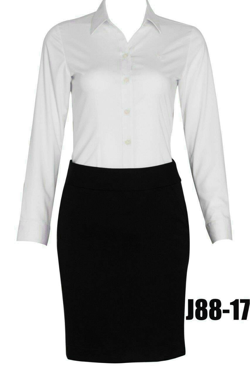 Chân váy Thái Hòa vải mềm co giãn màu  đen J88-17