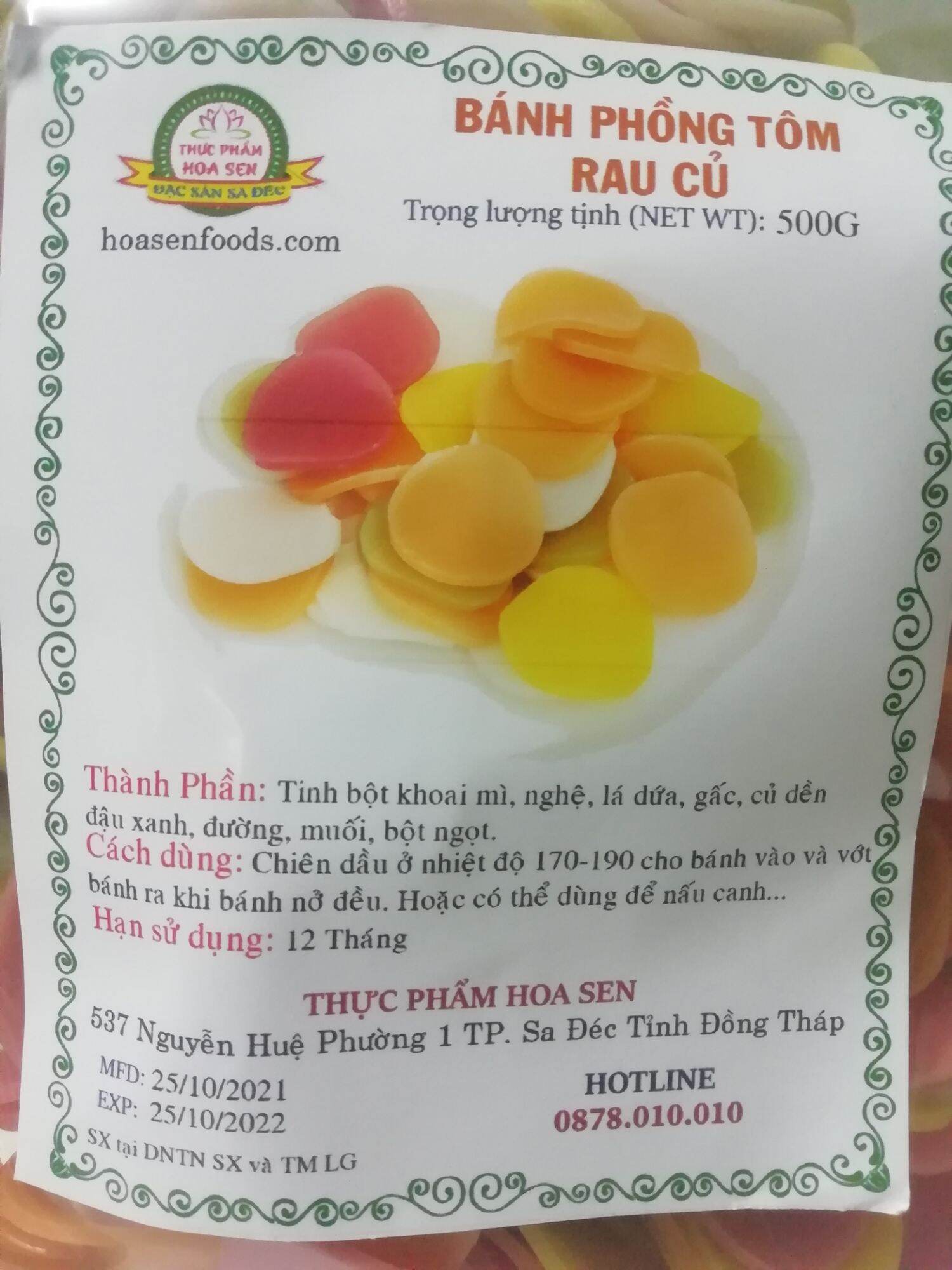 Bánh phồng tôm rau củ 500g