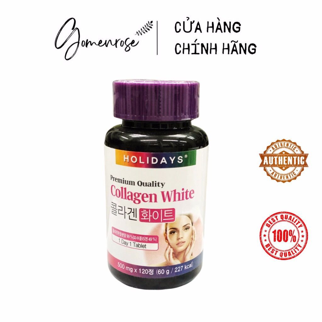 Viên uống trắng da collagen holidays premium quality collagen 120 viên