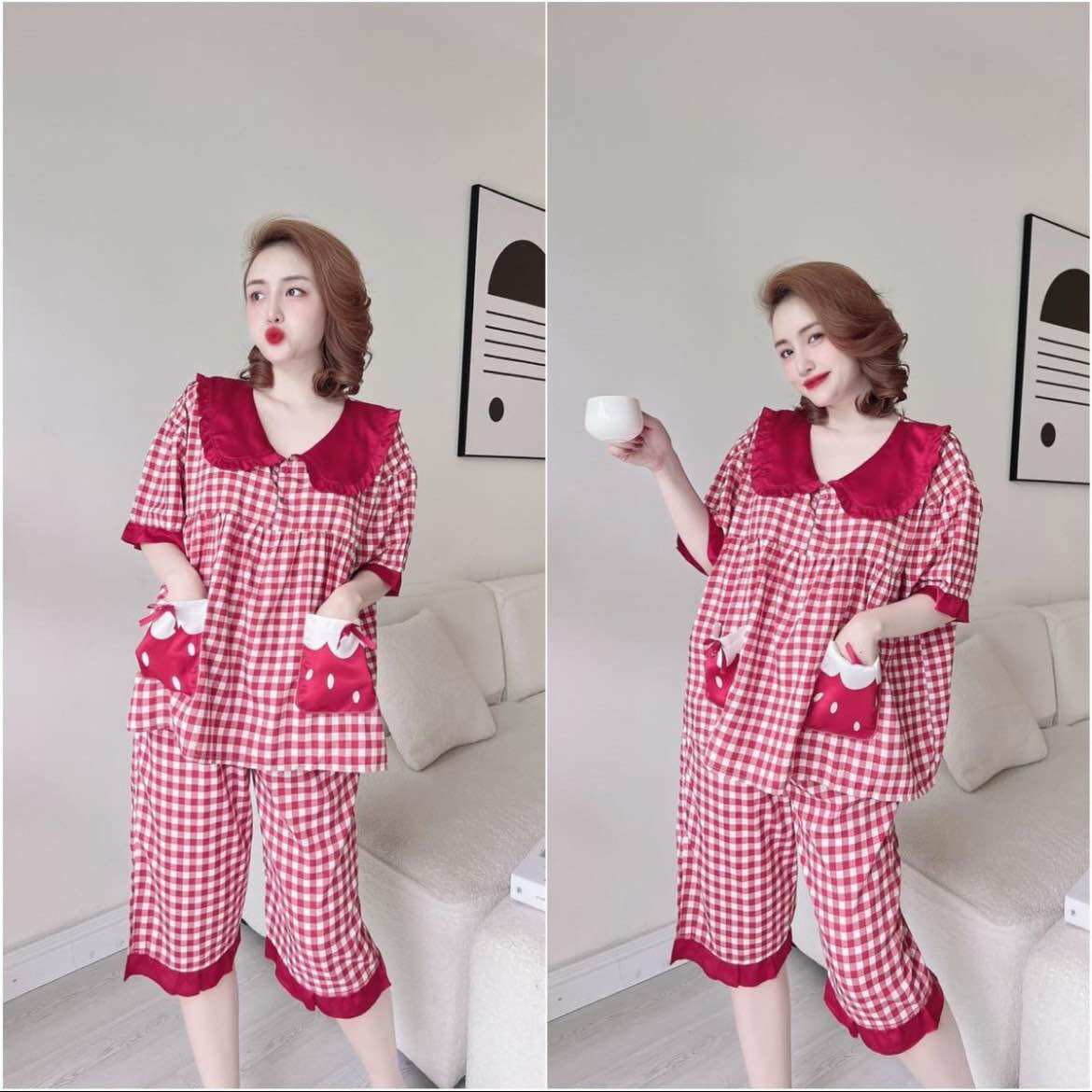 (50-110kg) Đồ Bộ Bigsize Lụa Tiểu Thư Cao Cấp