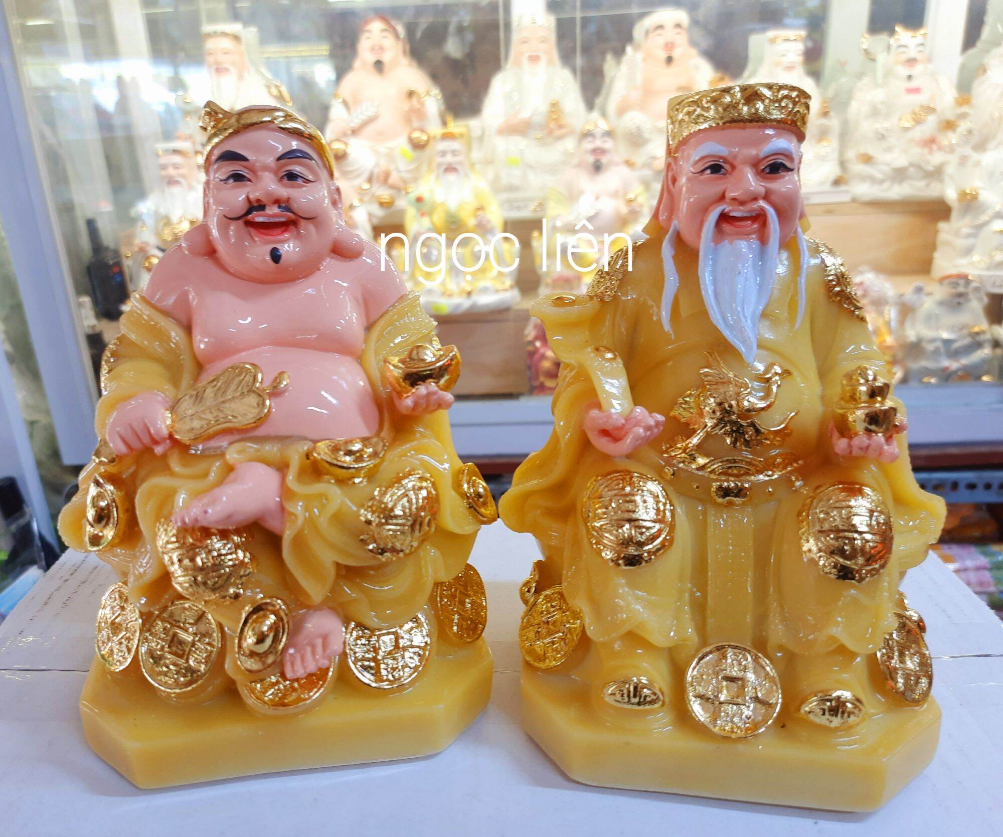 Tượng  thờ  thần tài ông địa  đá cao 21cm