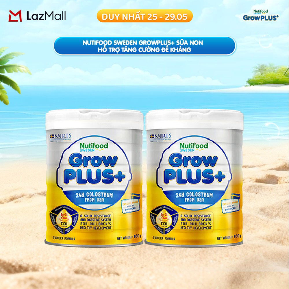 Combo 2 Sữa non GrowPLUS+ (vàng) - Hỗ trợ tăng cường đề kháng Singapore tăng cường hệ miễn dịch và hấp thu chất dinh dưỡng 1+ (2lon x Lon 800g) - Grow Plus+
