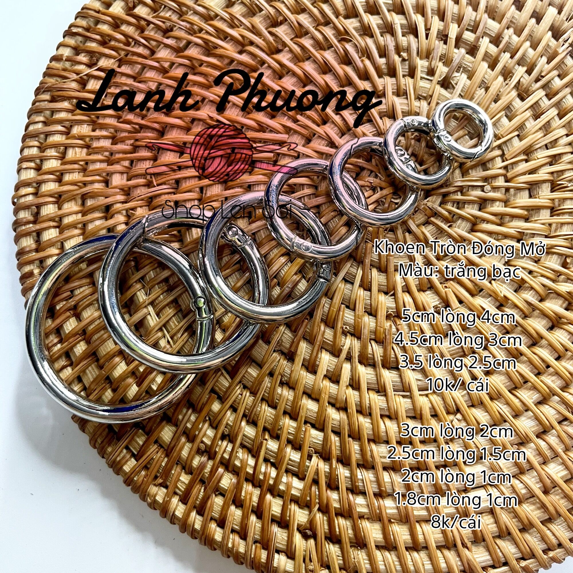 Khoen Tròn Làm Túi Đóng Mở Loại Tốt (2 cái)