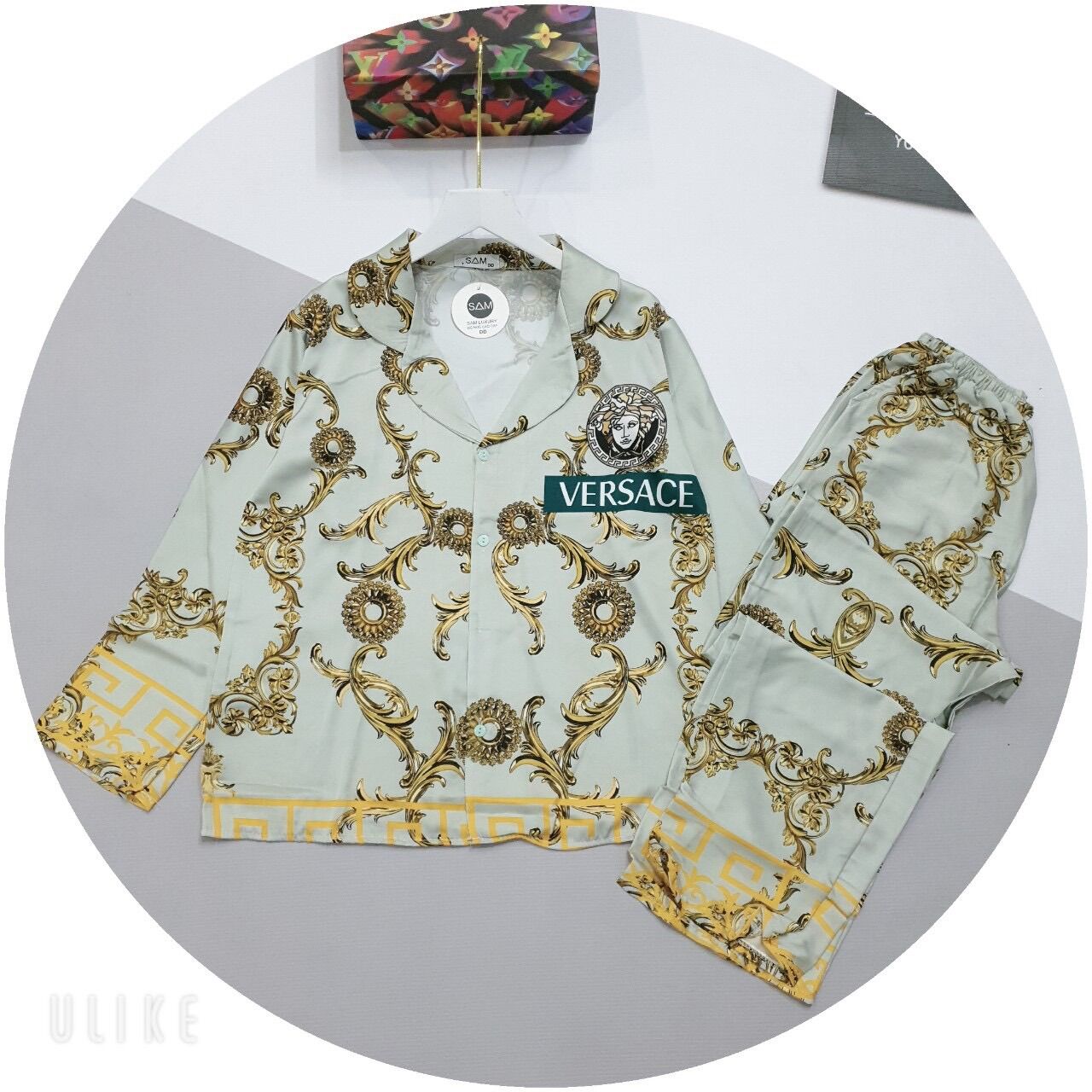 Bộ pijama versarce chất liệu lụa latin cao cấp vải siêu mịn