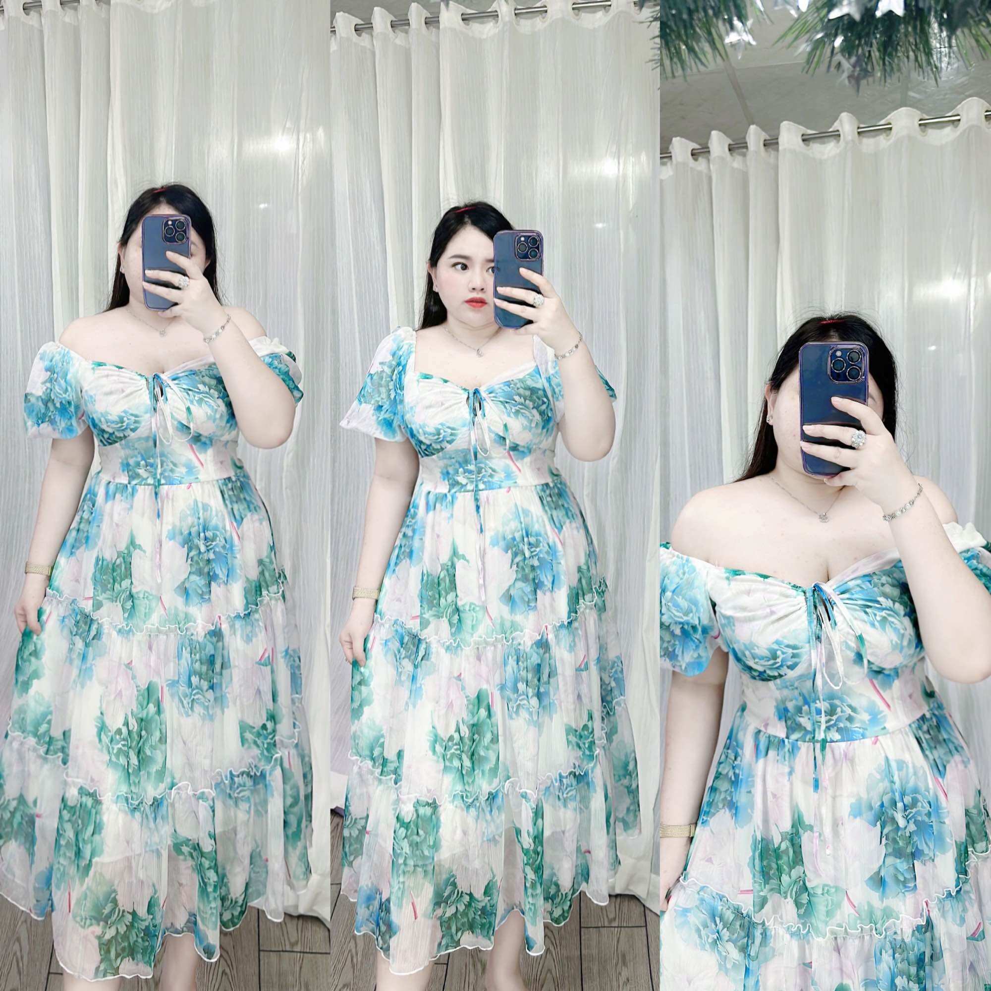 [Bigsize 60-90kg] Đầm maxi tay bí