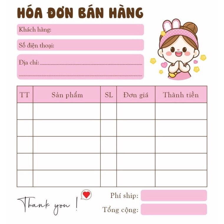 Hoá đơn bán hàng mini cuốn 100 tờ