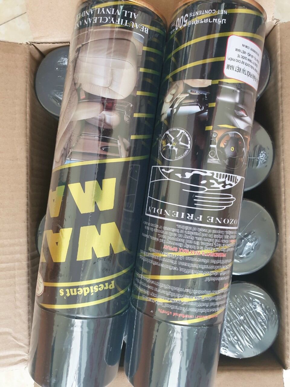 Xịt bóng đồ da nhựa đen Wax Max-BMC