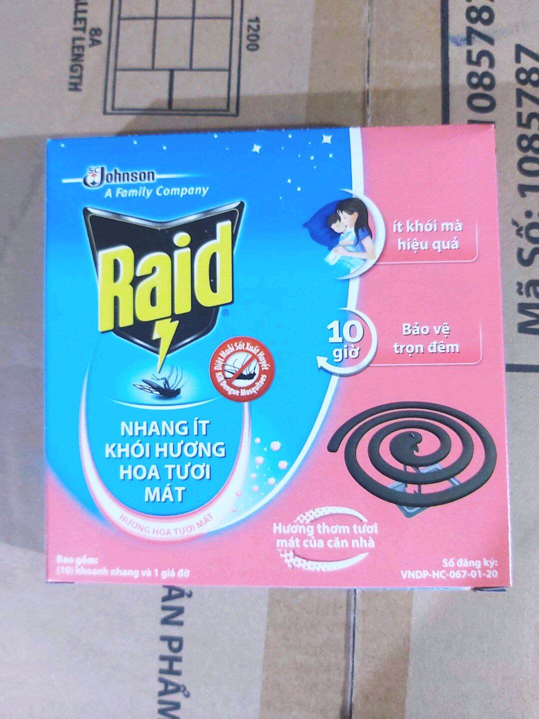 5 hộp nhang muỗi raid ít khói