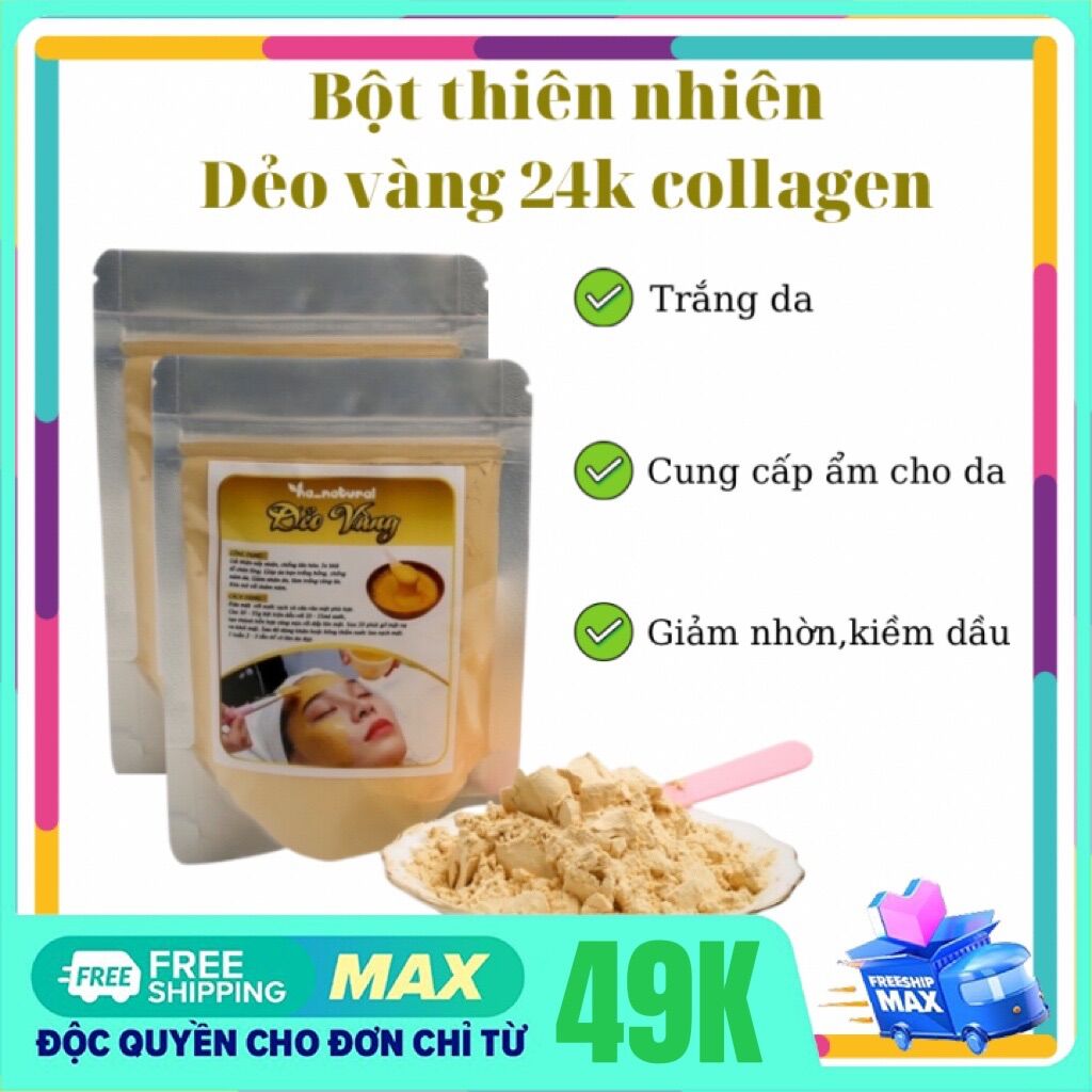 Bột đắp mặt nạ Vàng 24k collagen giúp giảm nhờn da