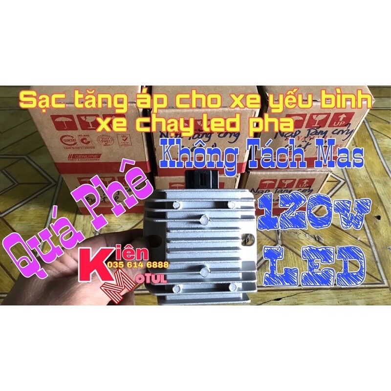 Sạc tăng áp không tách mass v2 trị xe chạy led xe yếu binh