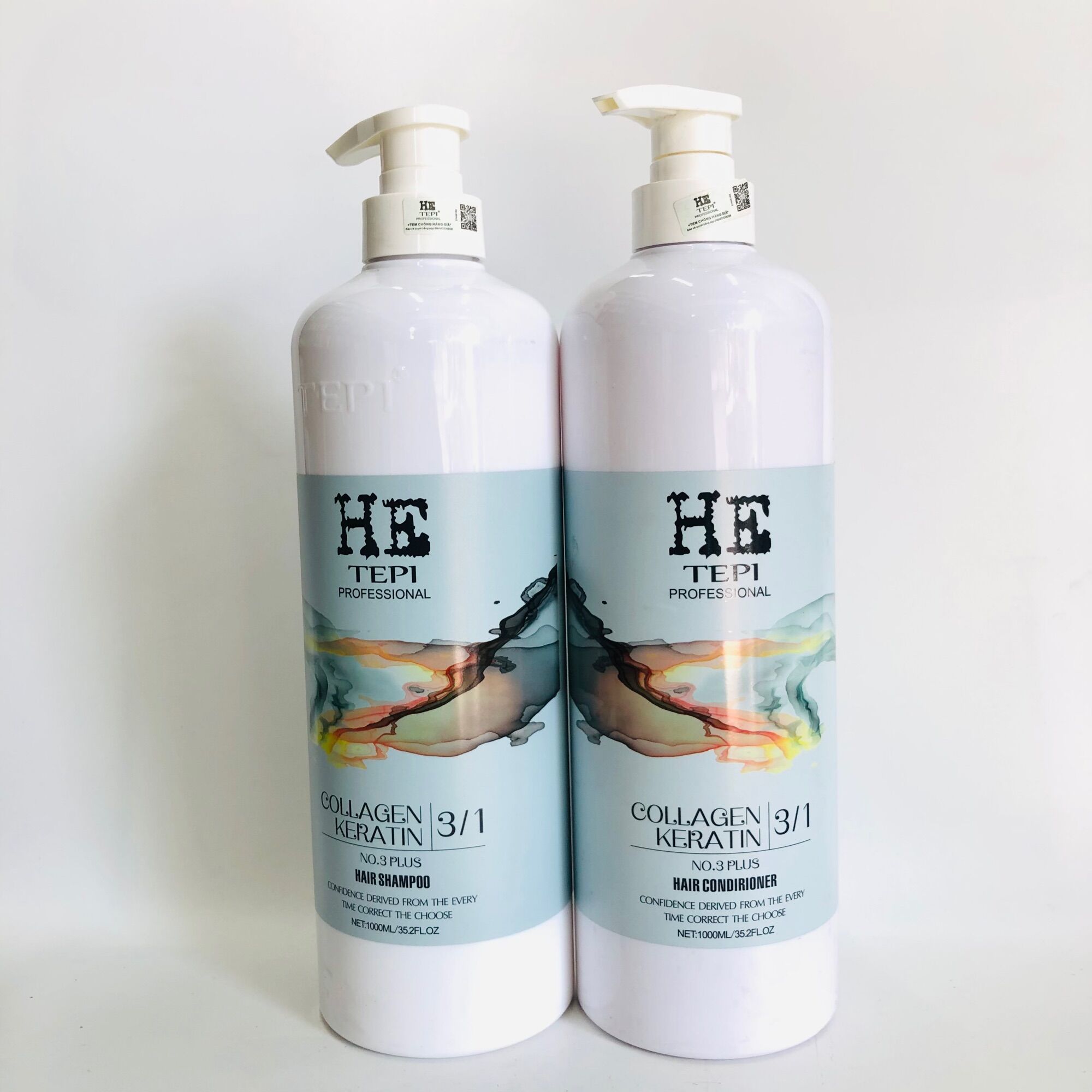 Cặp dầu gội xả tái sinh tóc he tepi 1000ml*2