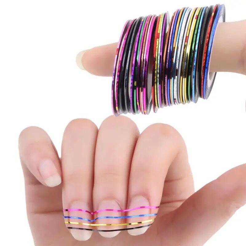 Dây line kim tuyến trang trí móng làn nail ( 10 cuộn )