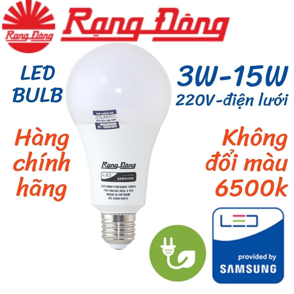 Bóng đèn led bulb rạng đông 3w, 5w, 7w, 9w, 12w, 15w, chipled samsung