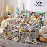 Beast Kingdom | Dễ Thương Mèo Pusheen Chăn Flannel Mềm Mại Ấm Áp Halloween Giáng Sinh Trang Trí Ghế Sofa Tất Cả Các Mùa Ấm Cúng Quà Tặng 100% Polyester