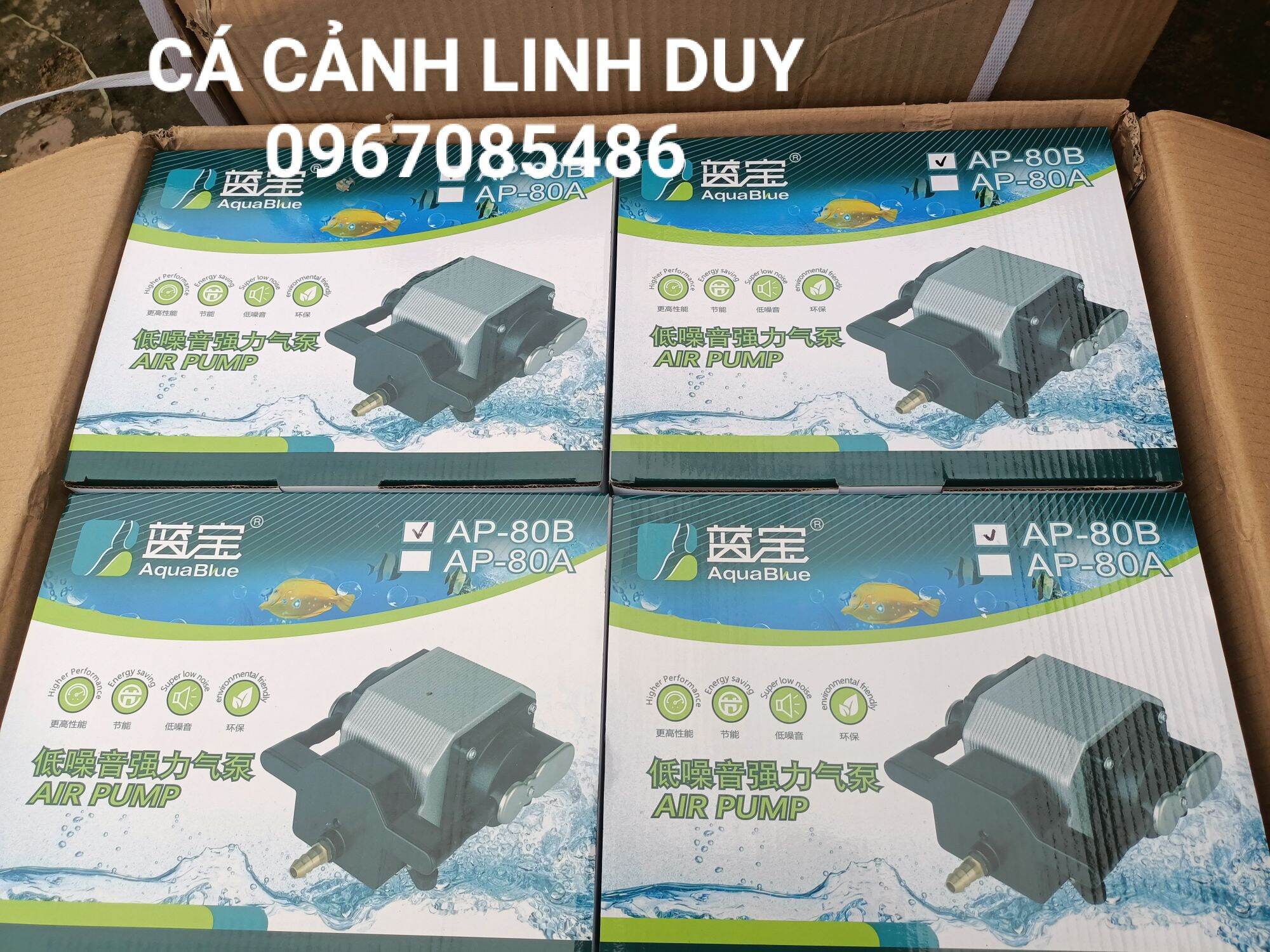 MÁY SỦI KHÍ OXI SIÊU ÊM AP 80 , MÁY SỤC KHÍ THỦY SẢN ( 40W )