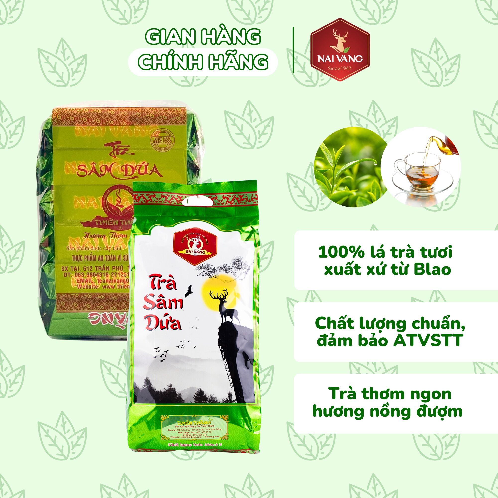 Trà dứa l2 thiên thành nai vàng td001 6 gói x 70gr 420gr