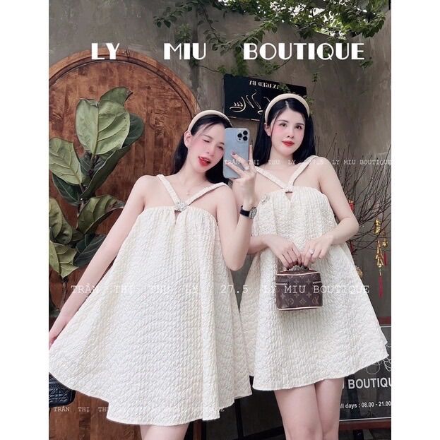 Tt 51 - đầm 2 dây yếm ngực . hàng chuẩn quảng châu