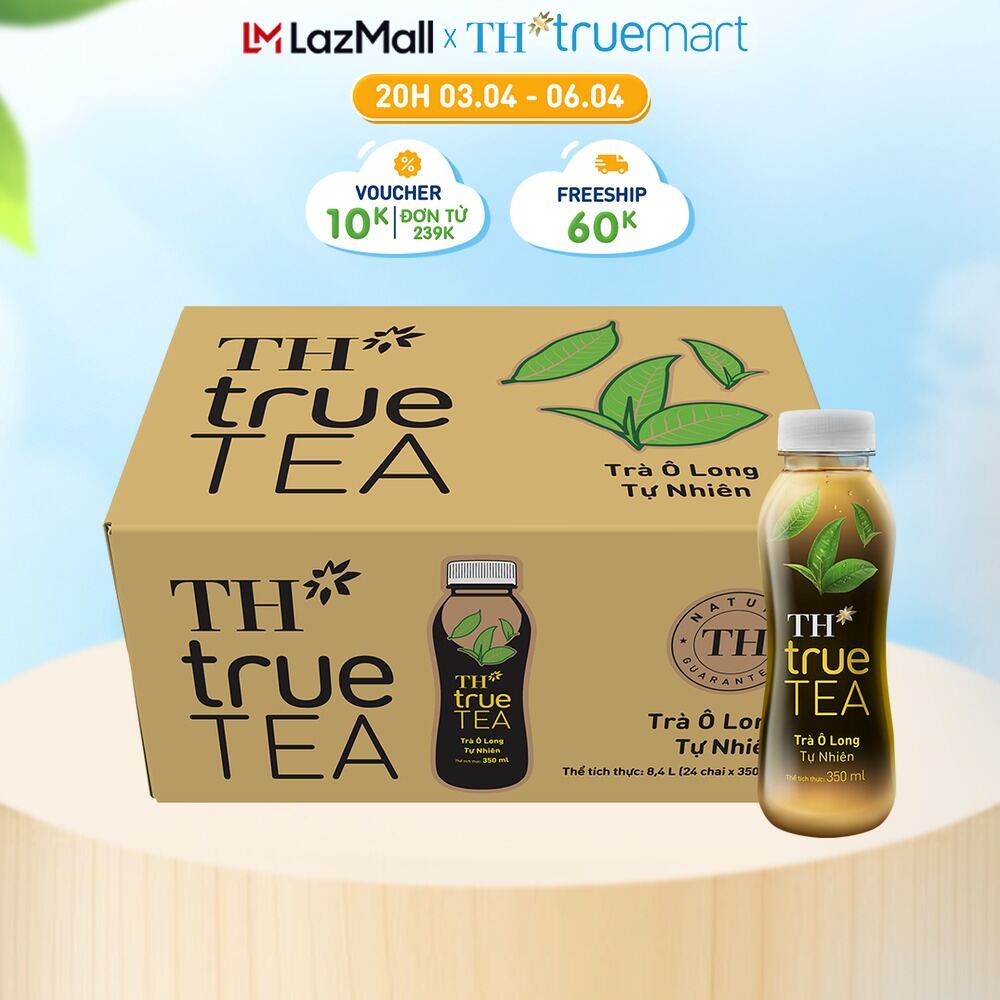 Thùng 24 chai trà ô long tự nhiên TH true TEA 350 ml (350 ml x 24)