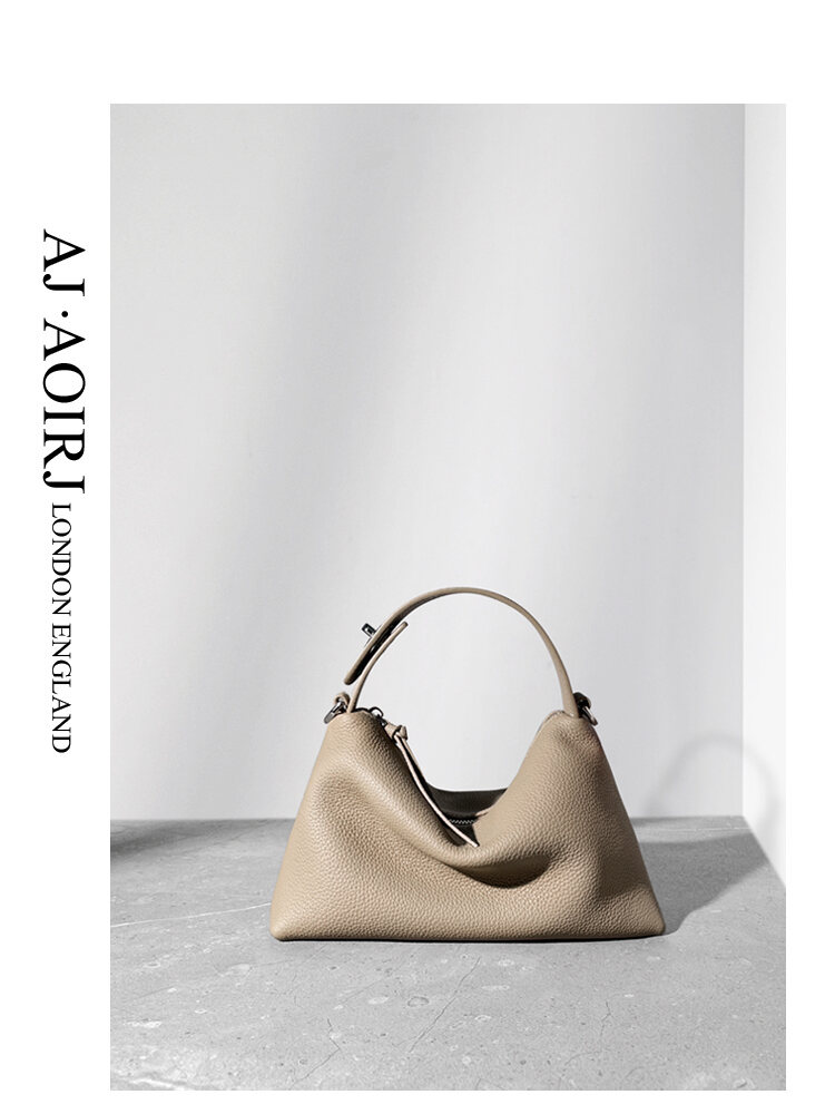 [ Aoirj] Túi Xách Tay Da Bò Togo Thiết Kế Dành Cho Số Ít Người Túi Nữ Gối Da Thật Đeo Chéo Dưới Nách