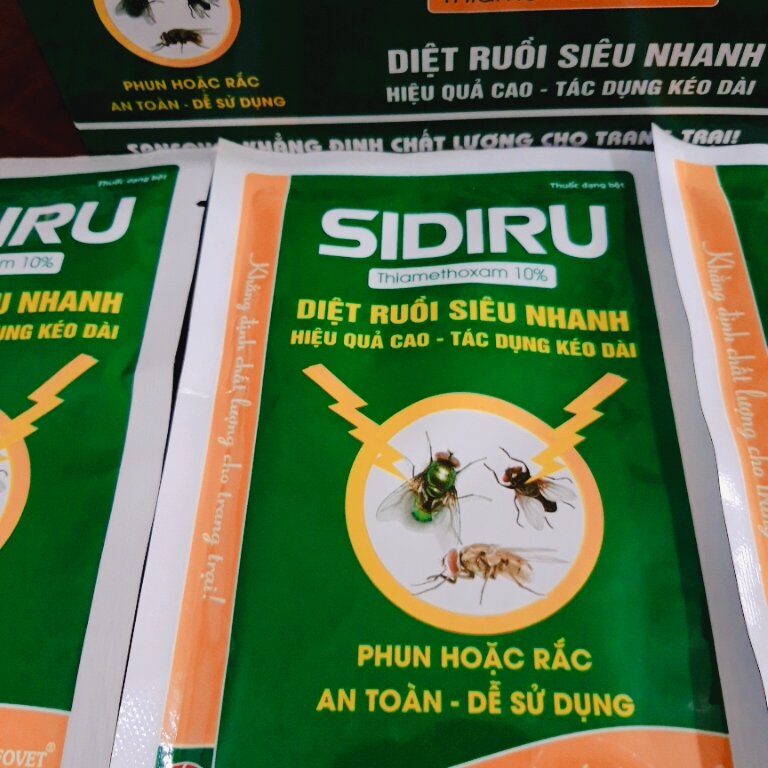 THUỐC DIỆT RUỒI SIRIDU - AN TOÀN, HIỆU QUẢ ( ruồi xanh, ruồi vàng, ruồi nhà) gói 100gr