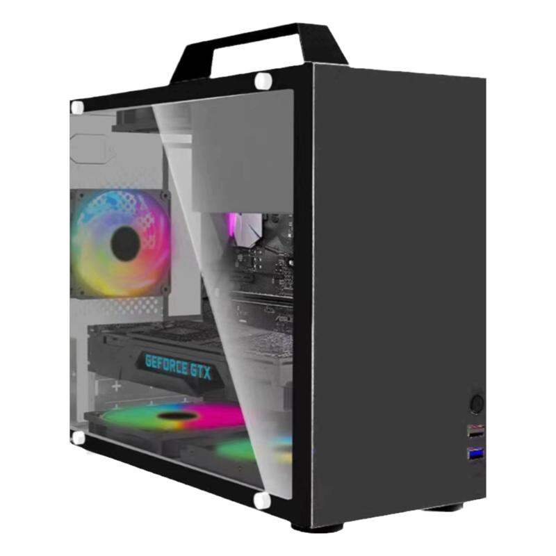 White Matx Computer Case Sea View Room Water Cooling No Column Mini Desktop Computer Aluminum Alloy Tempered Glass Case Giá 562,000 Đồng*Miễn phí vận chuyển