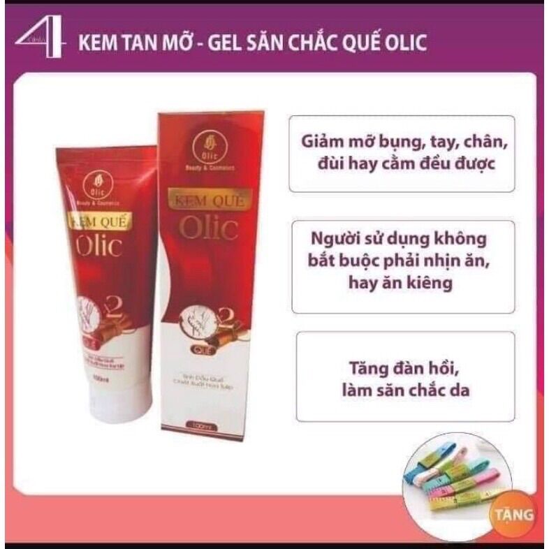 Kem quế olic kèm đai dán và cuộn nilong giảm mỡ bụng