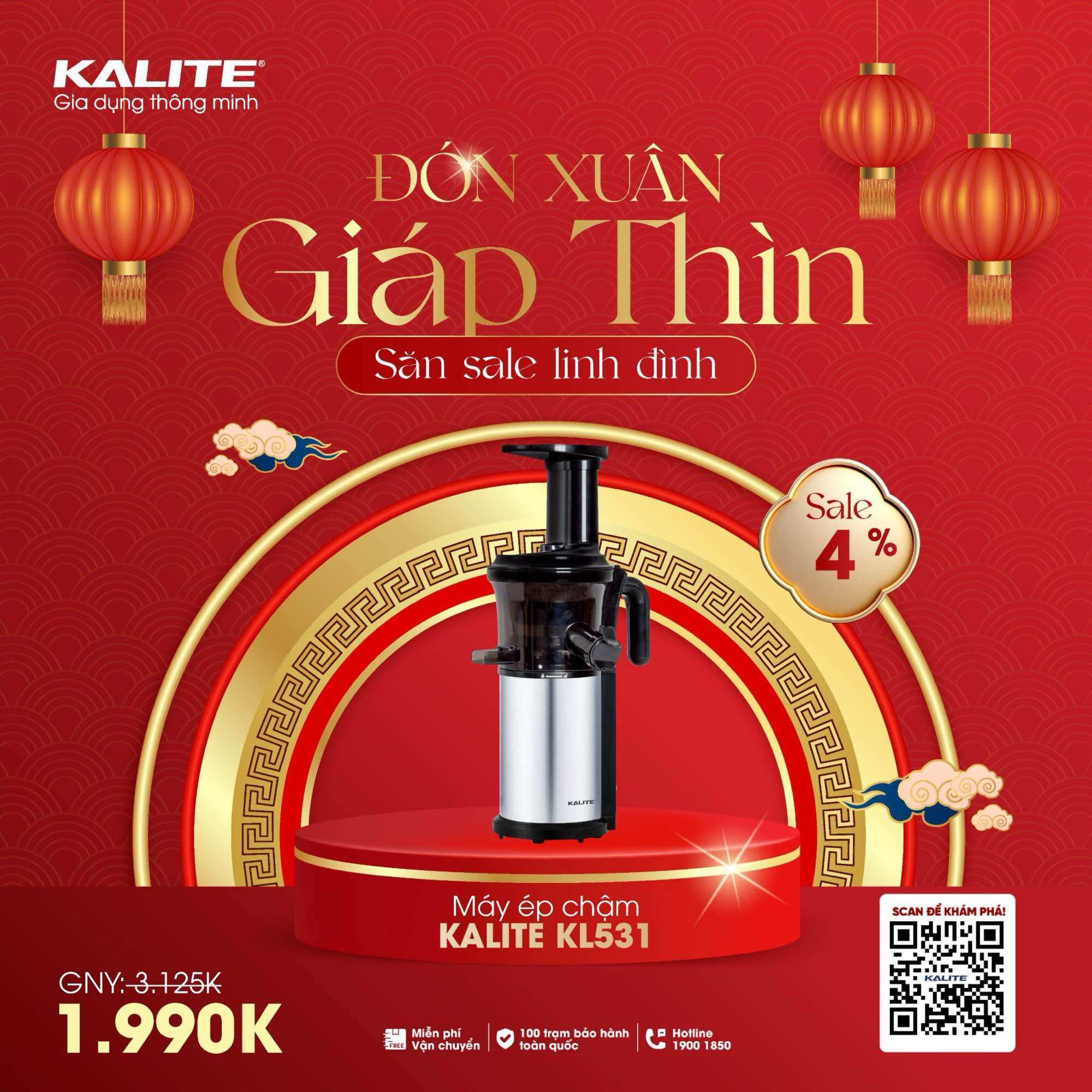 Máy ép chậm kalite kl-531 ctv