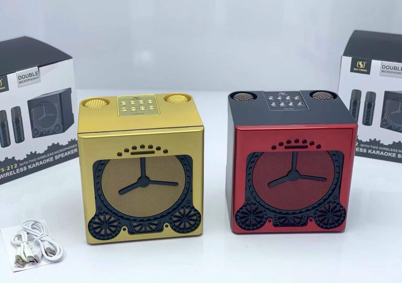 Loa Bluetooth Karaoke YS 212 Kèm 2 Mic Không Dây