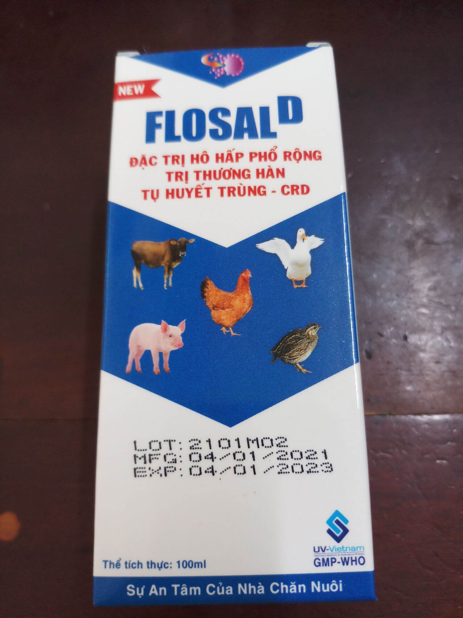 Flosal D 100ml gà khò, hen, khẹc, CRD, tiêu hóa