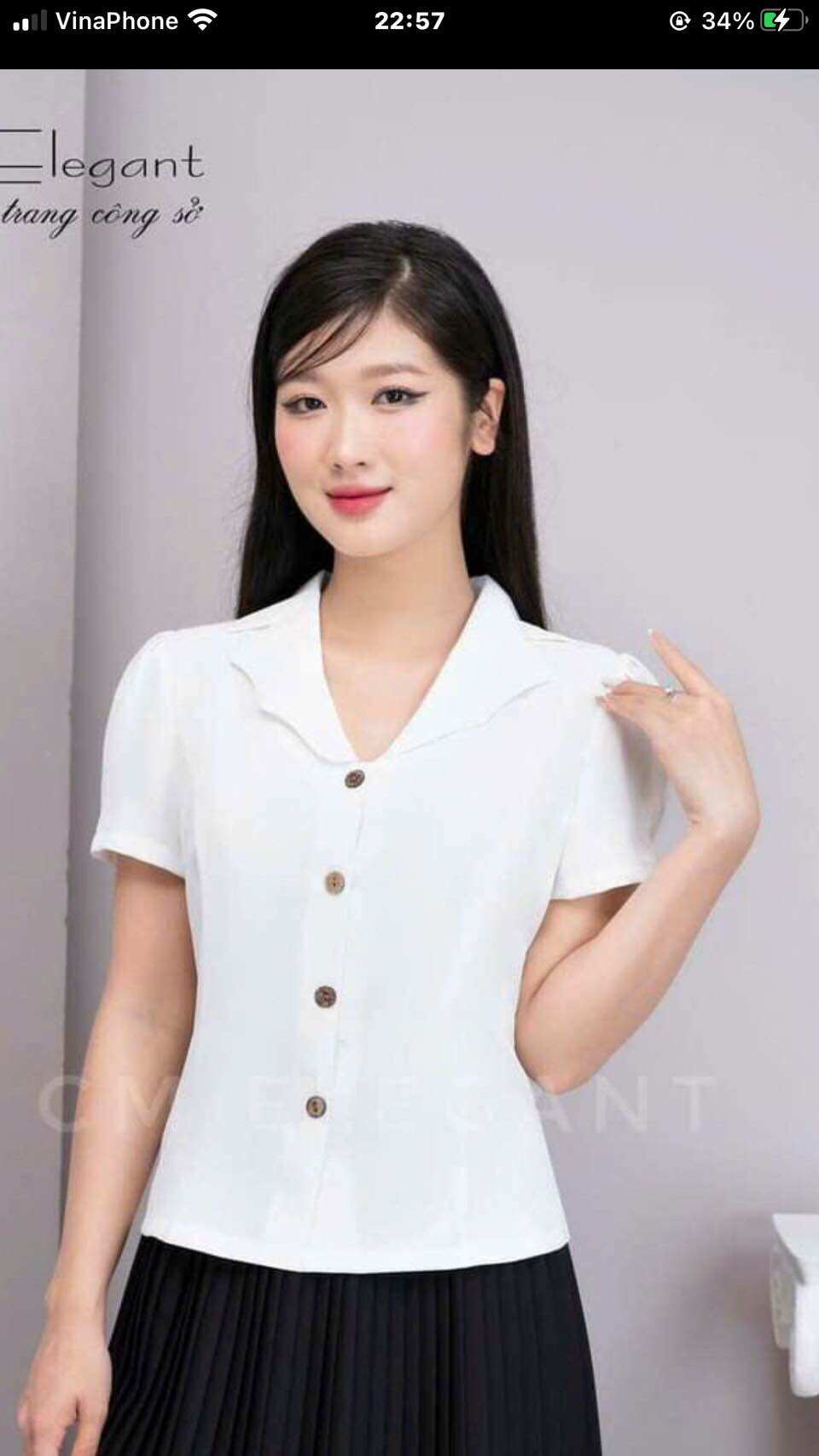 Áo công sở tay ngắn full size 957