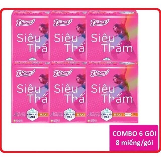 Combo 6 gói Bvs diana dày loại không cánh