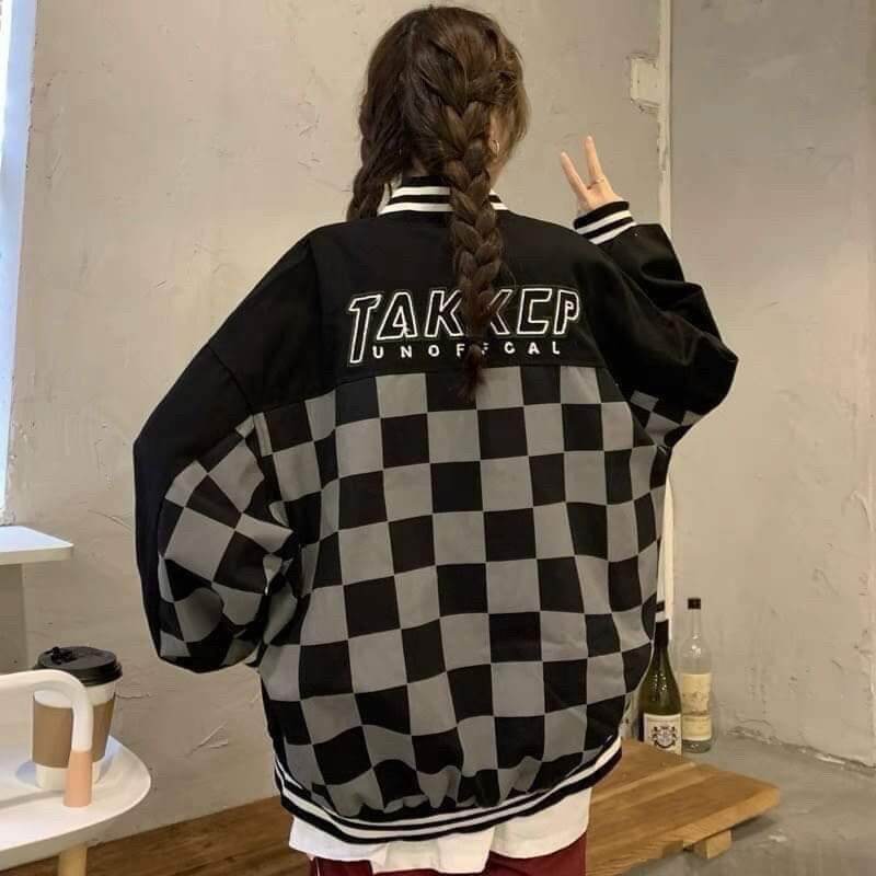 ÁO BOMBER BÀN CỜ CHẤT LIỆU KAKI