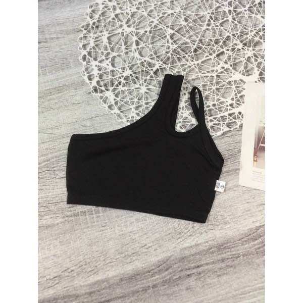 Áo croptop lệch vai bé gái