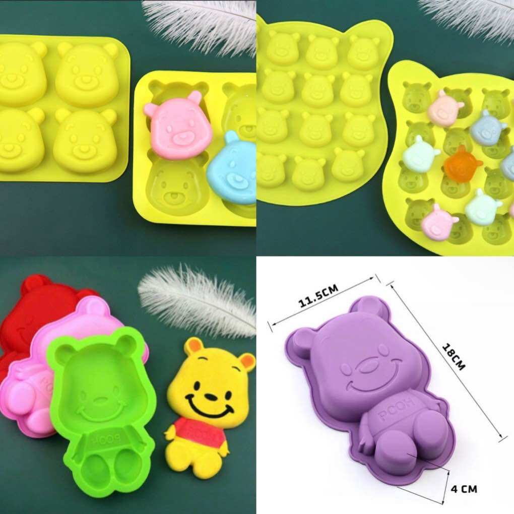 Hcm-khuôn silicon hình 4 gấu pooh bội linh shop