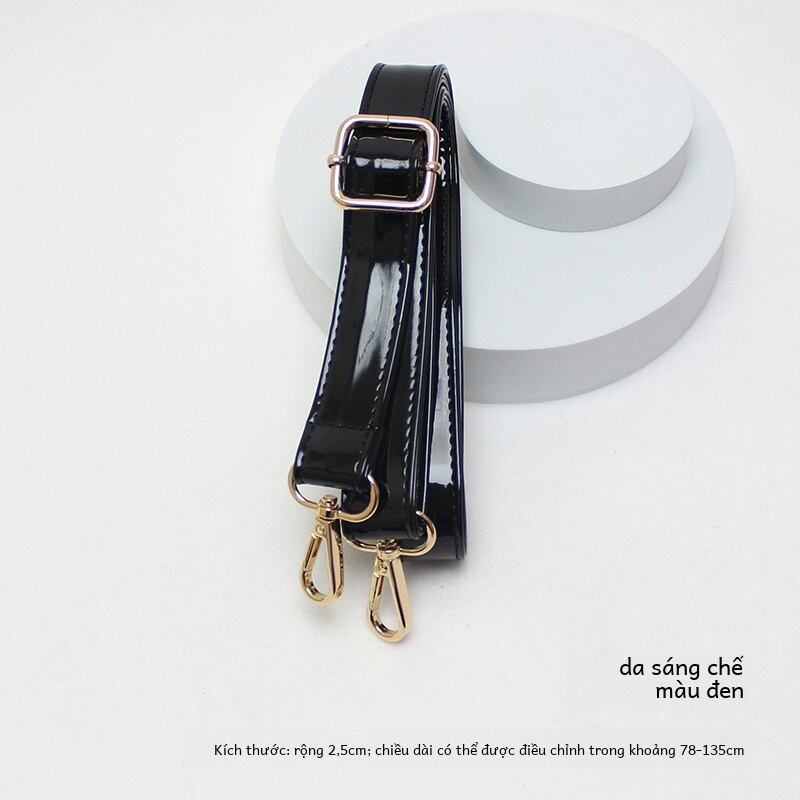 Dây đeo túi da màu đen cho túi đeo vai và ba lô dây đeo chéo dài có thể điều chỉnh cho túi xách nữ