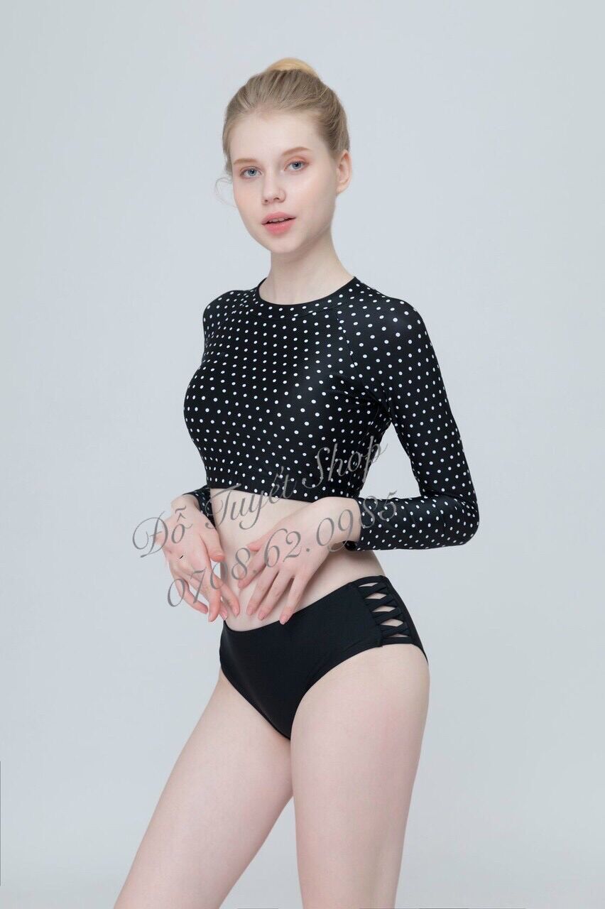 Bộ bơi nữ , áo bơi lẻ crtop tay dài nhiều hoạ tiết free size 40 đến 60 ký