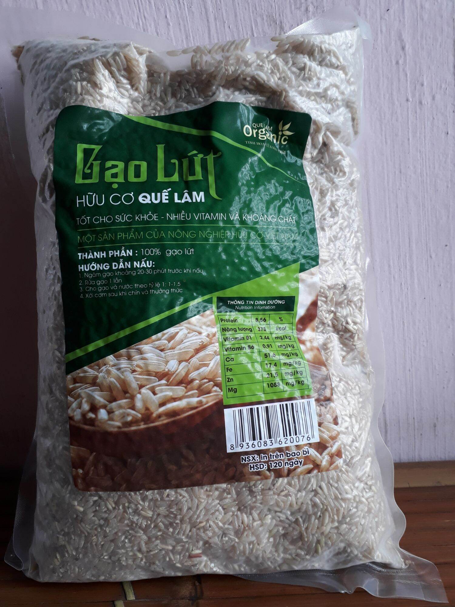 Gạo lứt hữu cơ Quế Lâm, túi 2kg