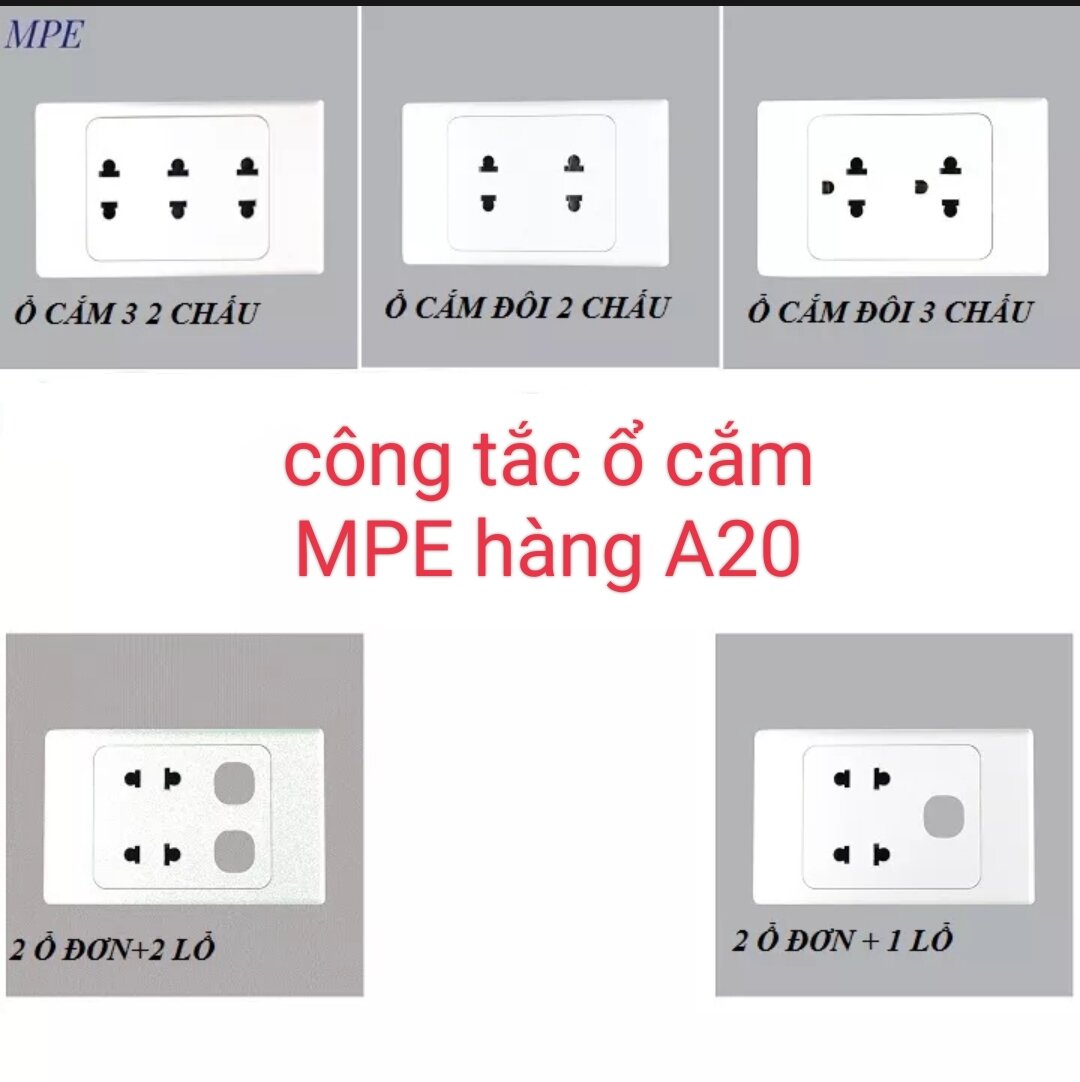 Ổ cắm công tắc a20 mpe hạt tròn