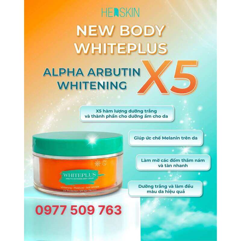 Chính hãng - Kem Body HERSKIN Dưỡng Trắng Da Giữ Ẩm Kháng Nước 260gr