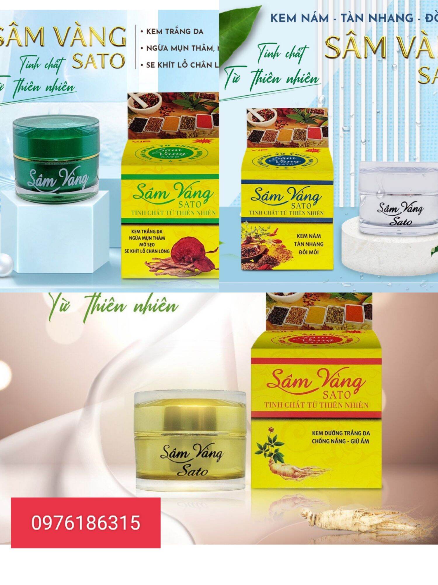Kem dưỡng sâm vàng sato 15g