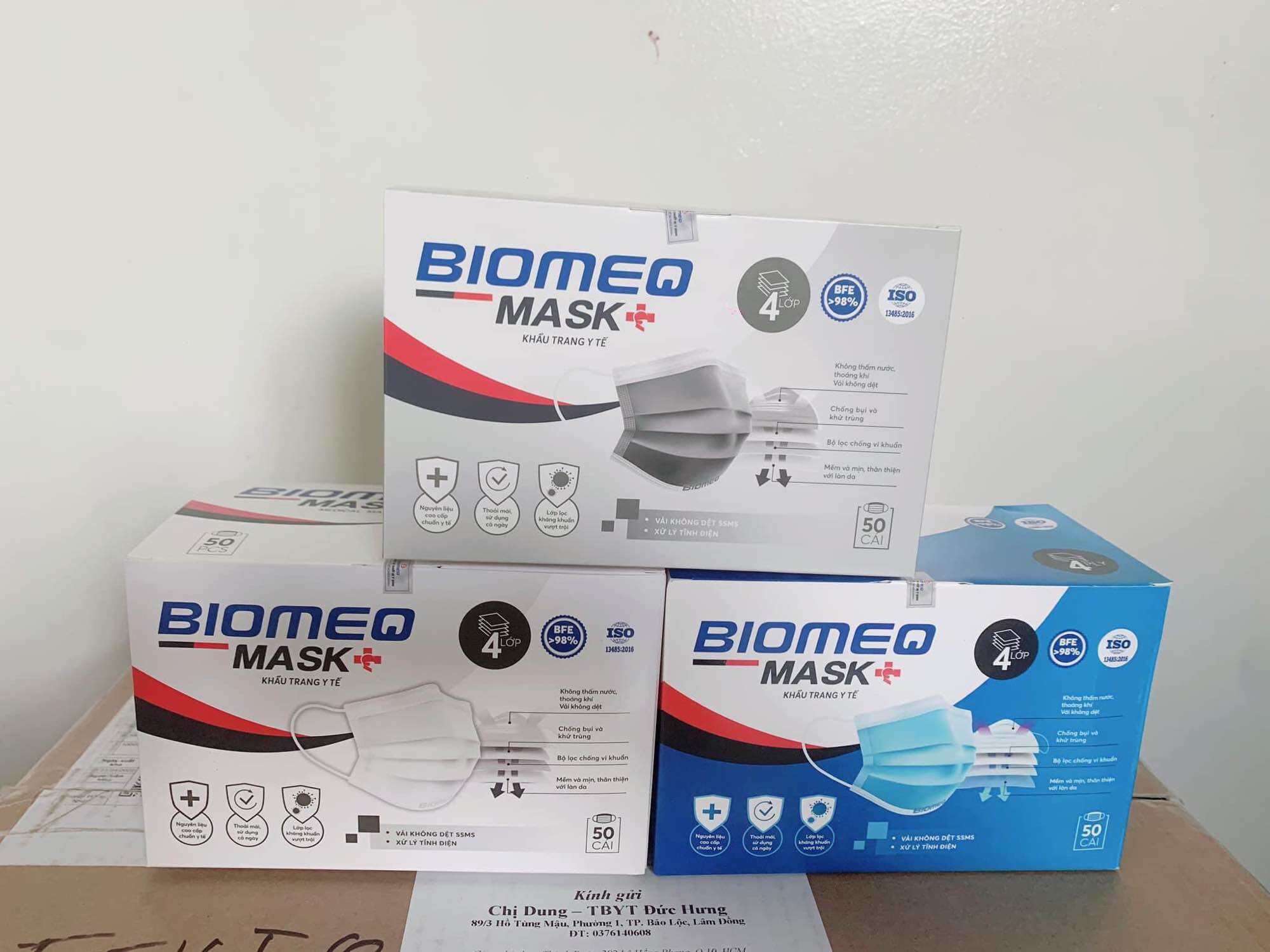 ❤️[HỘP 50 CÁI] KHẨU TRANG Y TẾ KHÁNG KHUẨN 4 LỚP BIOMEQ MASK Khẩu trang y tế Biomeq Mask 4 lớp kháng khuẩn