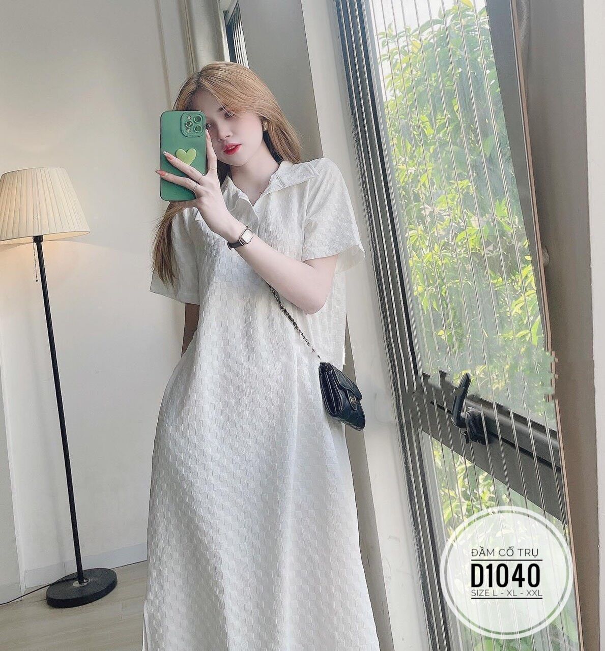 60-90kg Bigsize ĐẦM SUÔNG CỔ TRỤ D1040