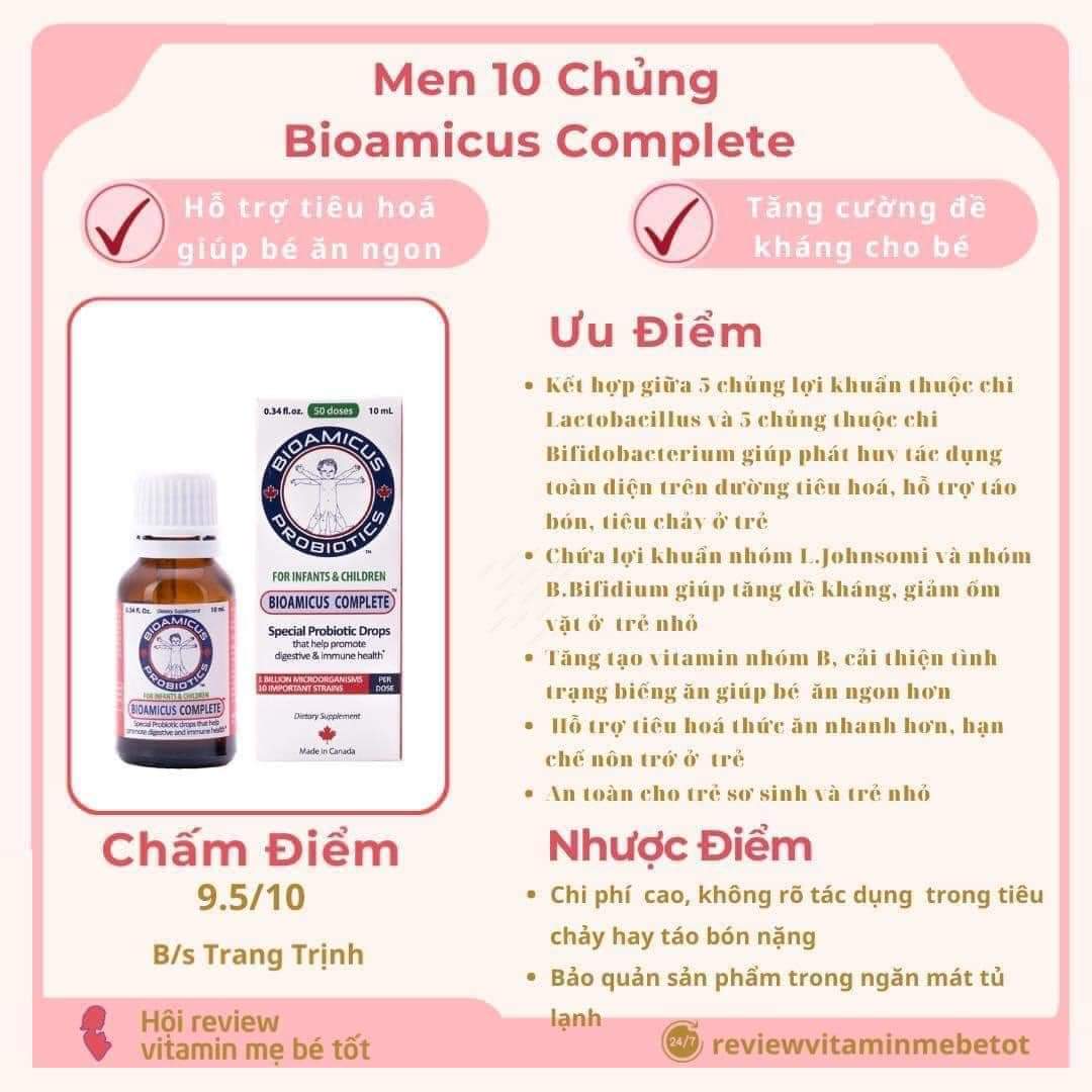 Men vi sinh 10 chủng Bioamicus Complete 10ml