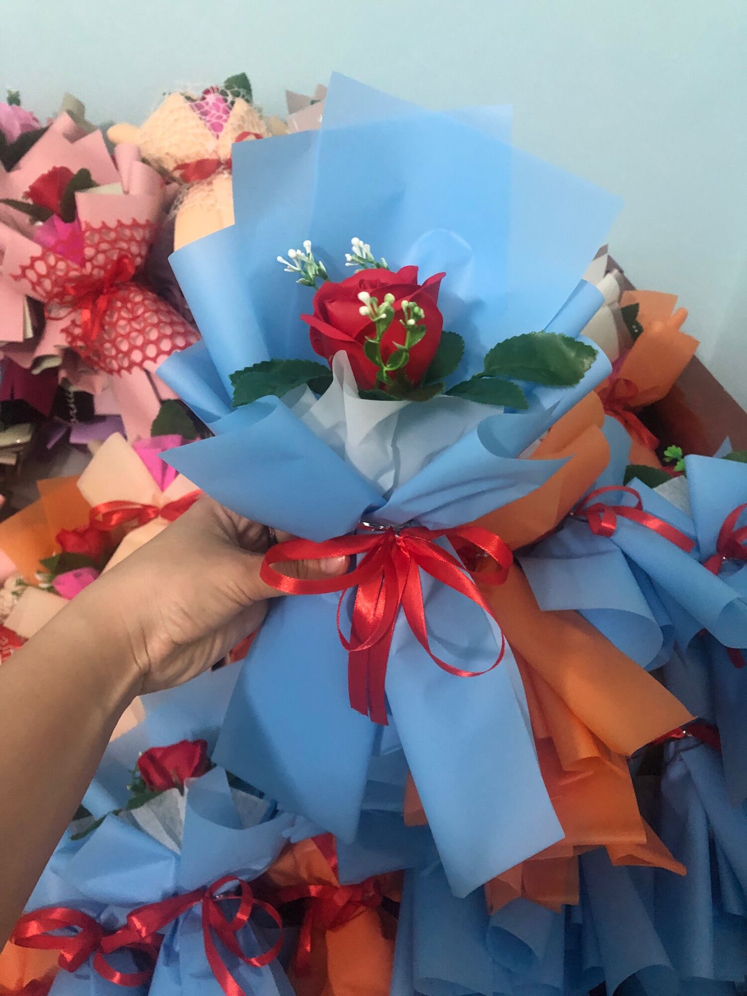 Cốt Hoa Hồng sáp 1-3 bông
