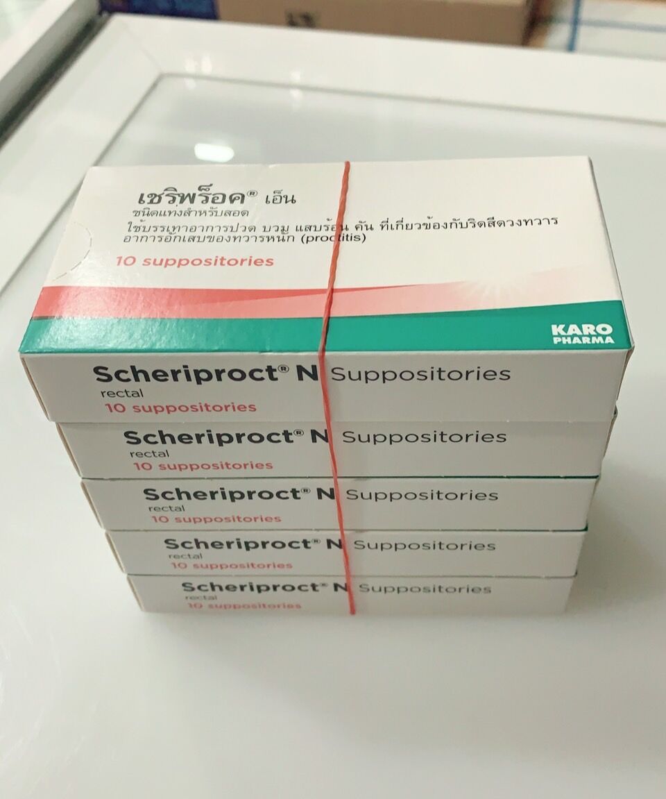 Hộp 10viên đặt trĩ Scheriproct thái lan