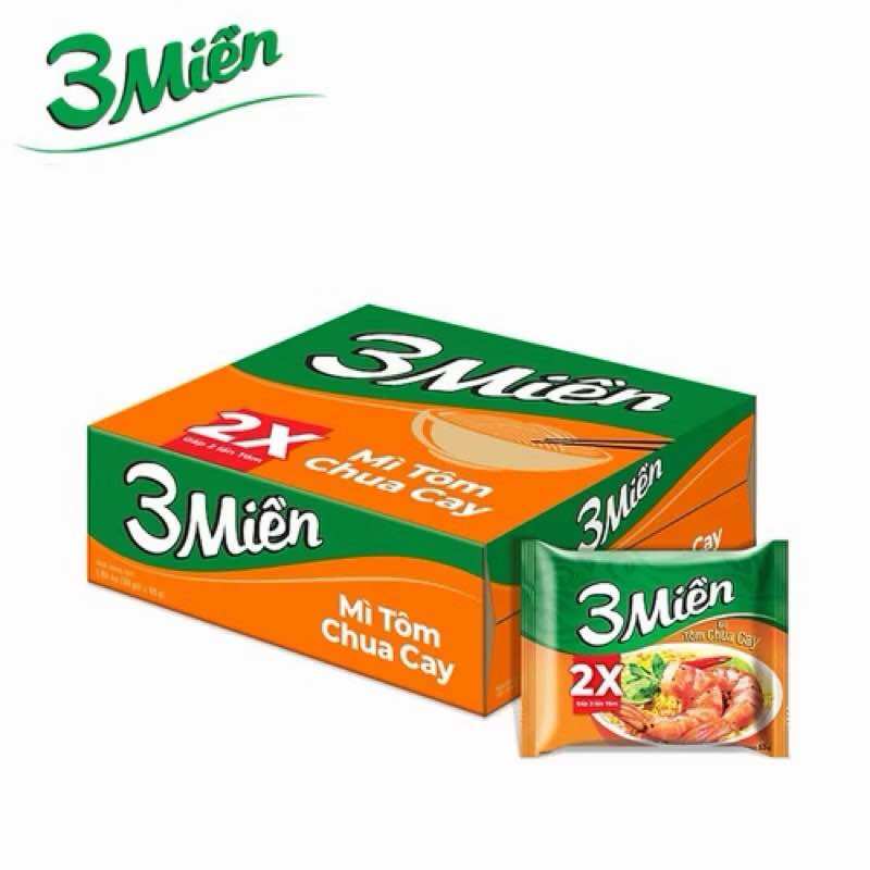 [Thùng x30 Gói] Mì 3 Miền Tôm chua cay 65g (Date mới )