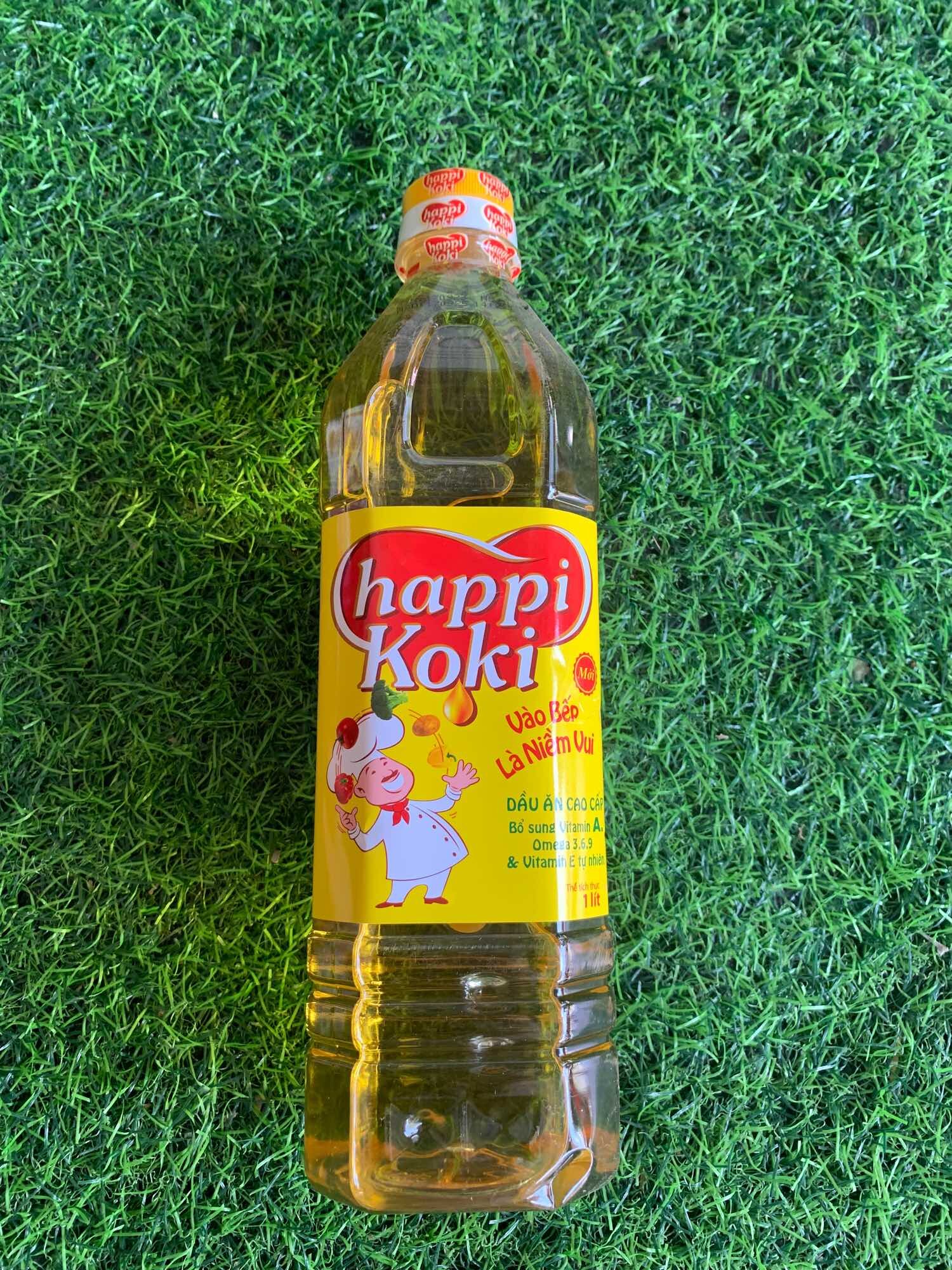 Dầu ăn Happy Koki chai 1lit