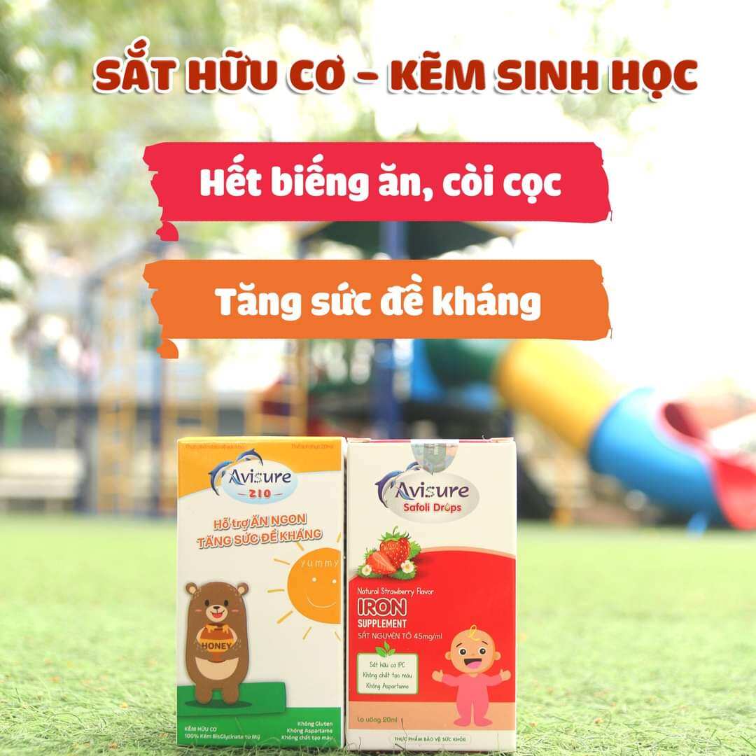Kẽm Avisure Zio tăng cường sức đề kháng cho bé. 