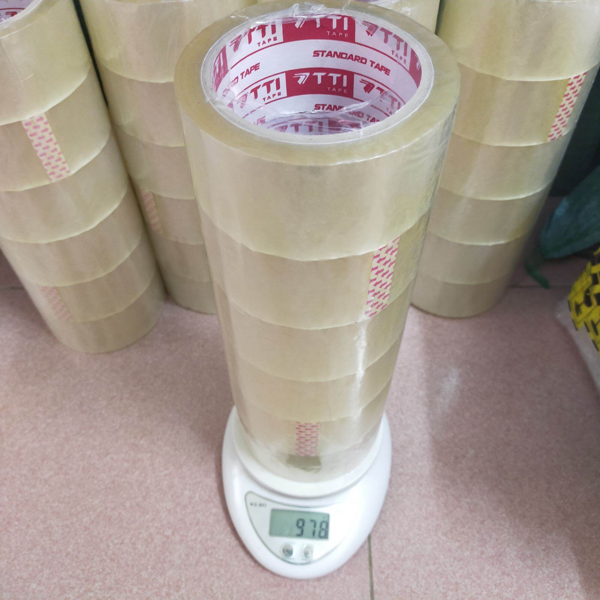 Băng dính trắng trong - cây 6 cuộn - 1Kg/cây